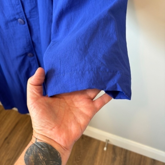 Vintage Women's Full Length, Cobalt Blue, Lined Trench Coat, Circa 1980s, SZ 12 - Picture 5 of 9